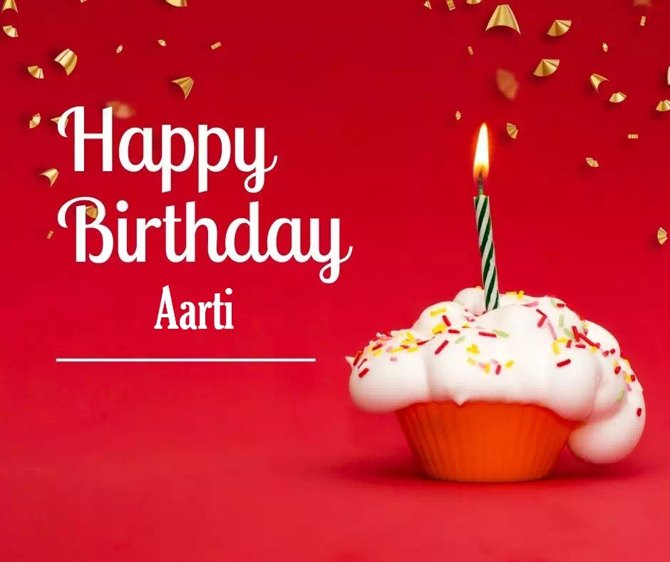 Happy Birthday Aarti written on image 8